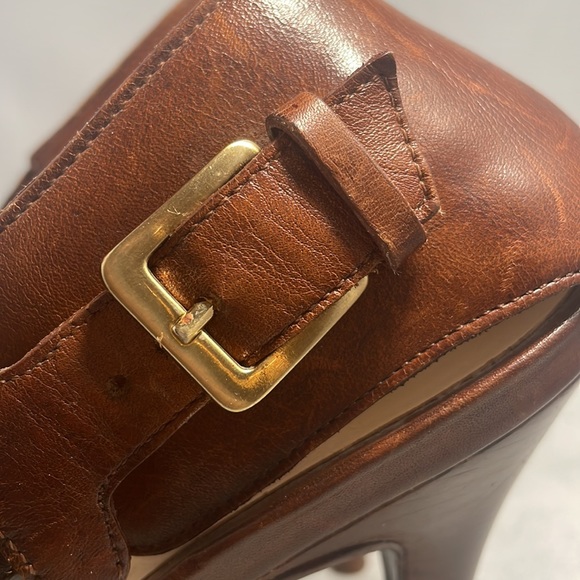 Cole Haan Verona Air T-Strap Brown Laser Cut Leather Open Toe Sandals Size 8 - Picture 7 of 13